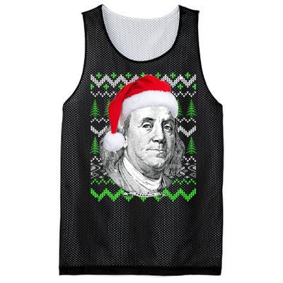 Benjamin Franklin Ugly Christmas Sweater Mesh Reversible Basketball Jersey Tank