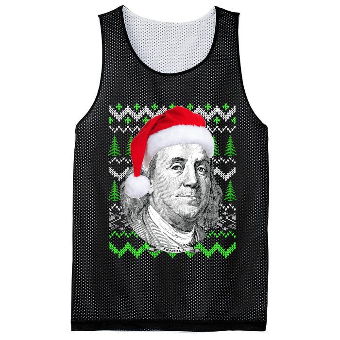 Benjamin Franklin Ugly Christmas Sweater Mesh Reversible Basketball Jersey Tank