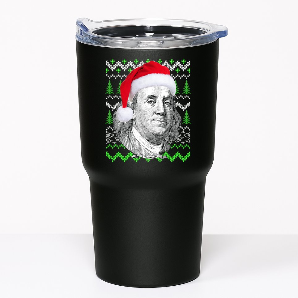 Benjamin Franklin Ugly Christmas Sweater Tumbler