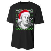 Benjamin Franklin Ugly Christmas Sweater Performance Sprint T-Shirt