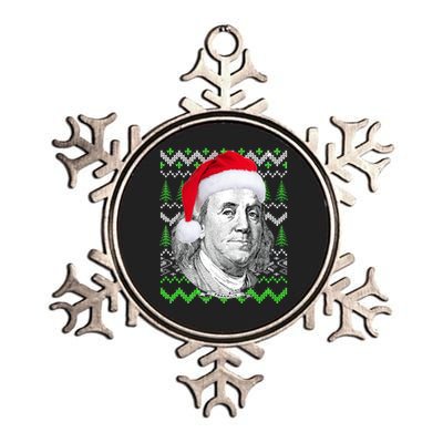 Benjamin Franklin Ugly Christmas Sweater Metallic Star Ornament