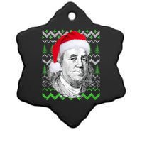 Benjamin Franklin Ugly Christmas Sweater Ceramic Star Ornament