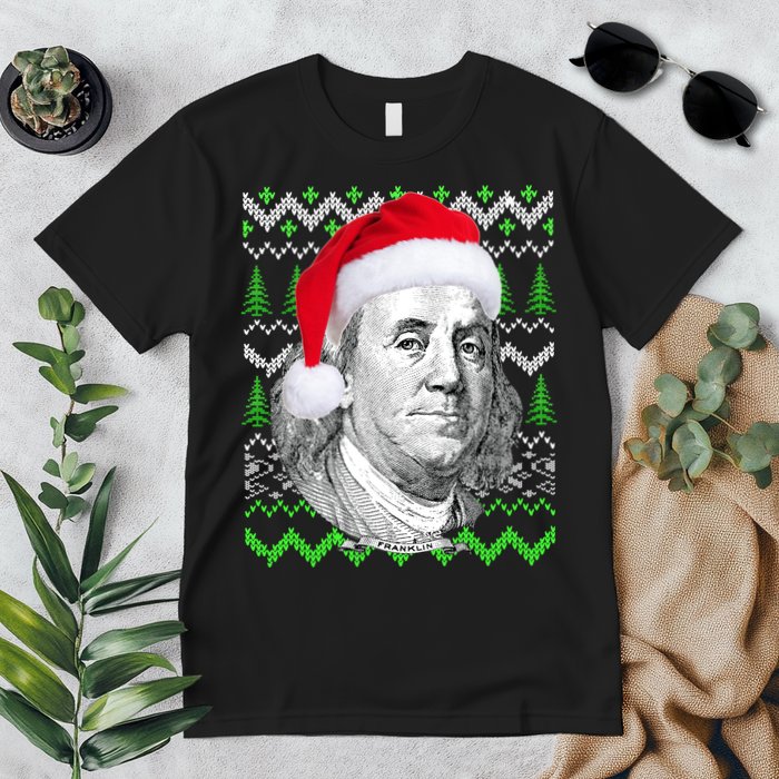 Benjamin Franklin Ugly Christmas Sweater Premium T-Shirt