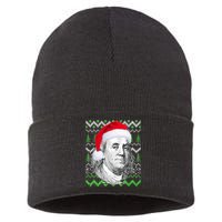 Benjamin Franklin Ugly Christmas Sweater Sustainable Knit Beanie