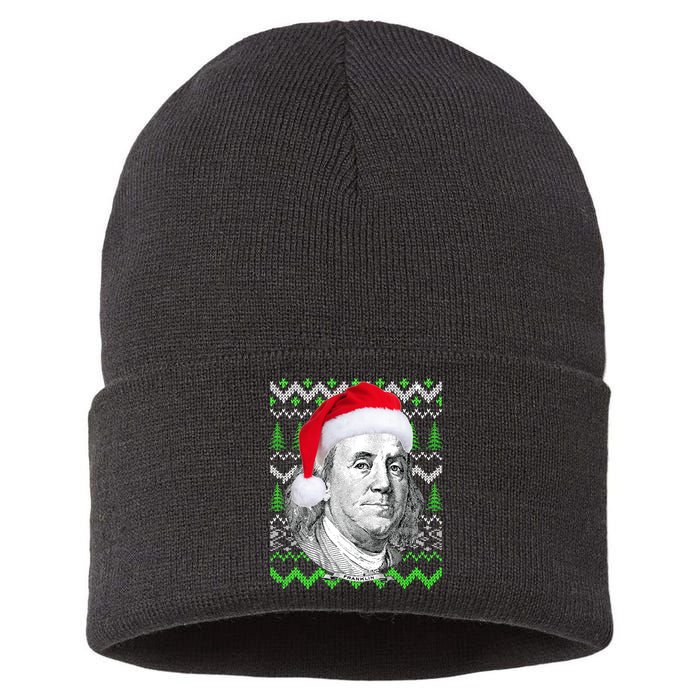 Benjamin Franklin Ugly Christmas Sweater Sustainable Knit Beanie