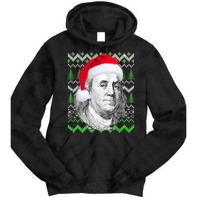 Benjamin Franklin Ugly Christmas Sweater Tie Dye Hoodie