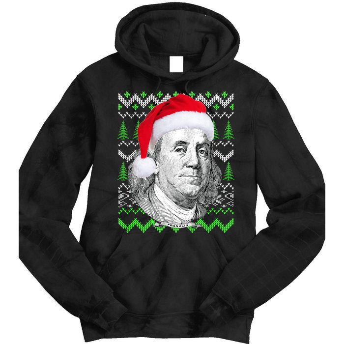 Benjamin Franklin Ugly Christmas Sweater Tie Dye Hoodie