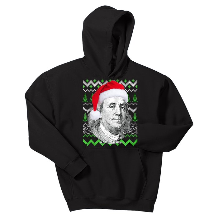 Benjamin Franklin Ugly Christmas Sweater Kids Hoodie