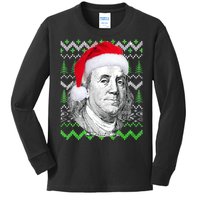 Benjamin Franklin Ugly Christmas Sweater Kids Long Sleeve Shirt