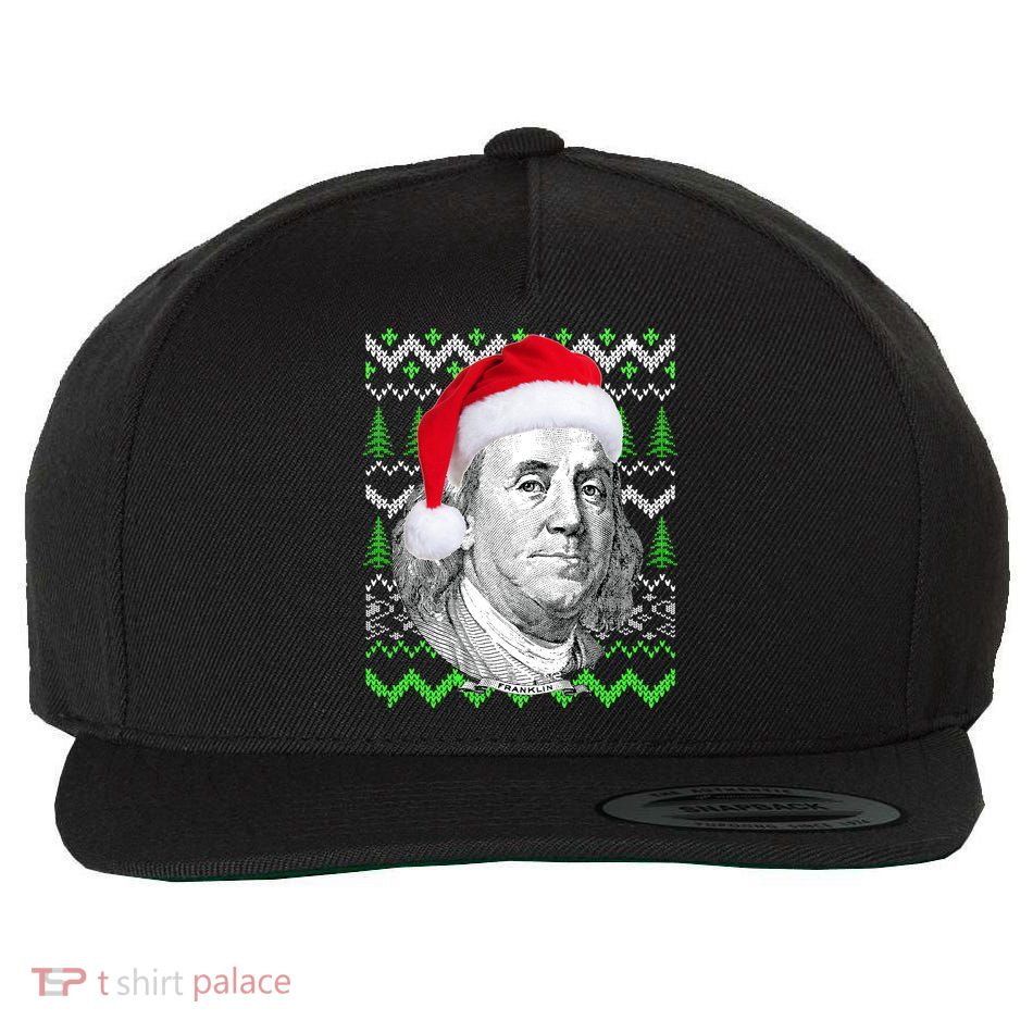 Benjamin Franklin Ugly Christmas Sweater Wool Snapback Cap