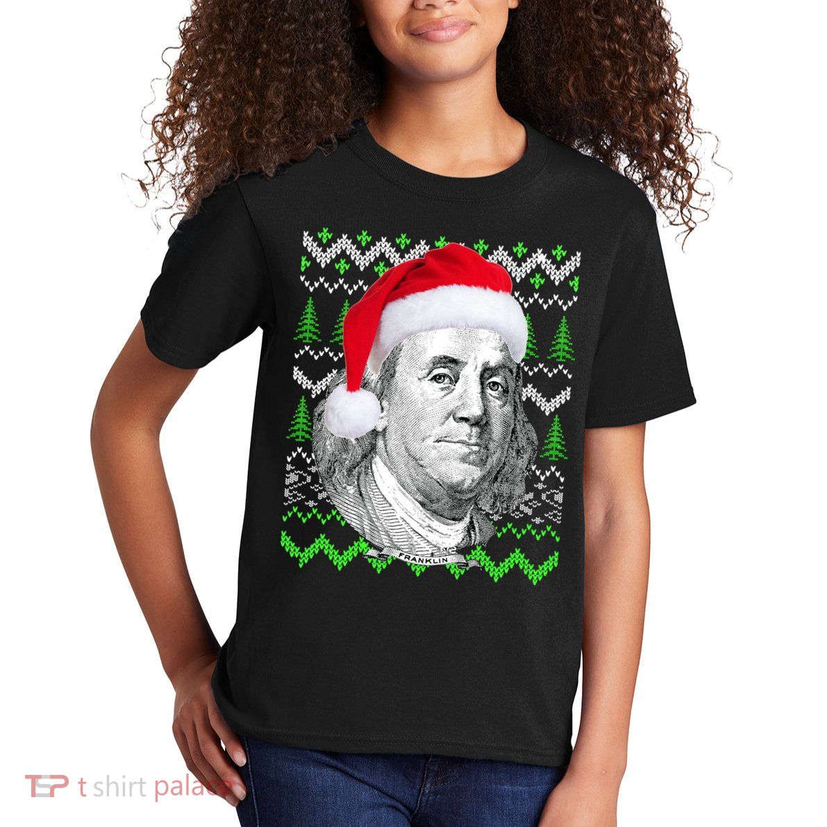 Benjamin Franklin Ugly Christmas Sweater Kids T-Shirt