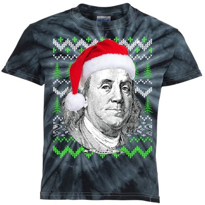 Benjamin Franklin Ugly Christmas Sweater Kids Tie-Dye T-Shirt