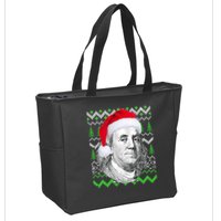 Benjamin Franklin Ugly Christmas Sweater Zip Tote Bag
