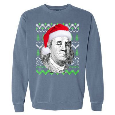 Benjamin Franklin Ugly Christmas Sweater Garment-Dyed Sweatshirt