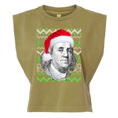Benjamin Franklin Ugly Christmas Sweater Garment-Dyed Women's Muscle Tee