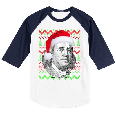 Benjamin Franklin Ugly Christmas Sweater Baseball Sleeve Shirt