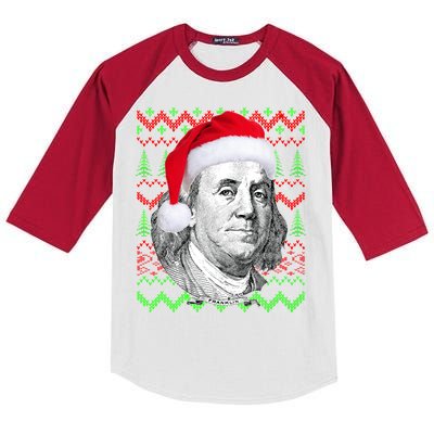 Benjamin Franklin Ugly Christmas Sweater Kids Colorblock Raglan Jersey