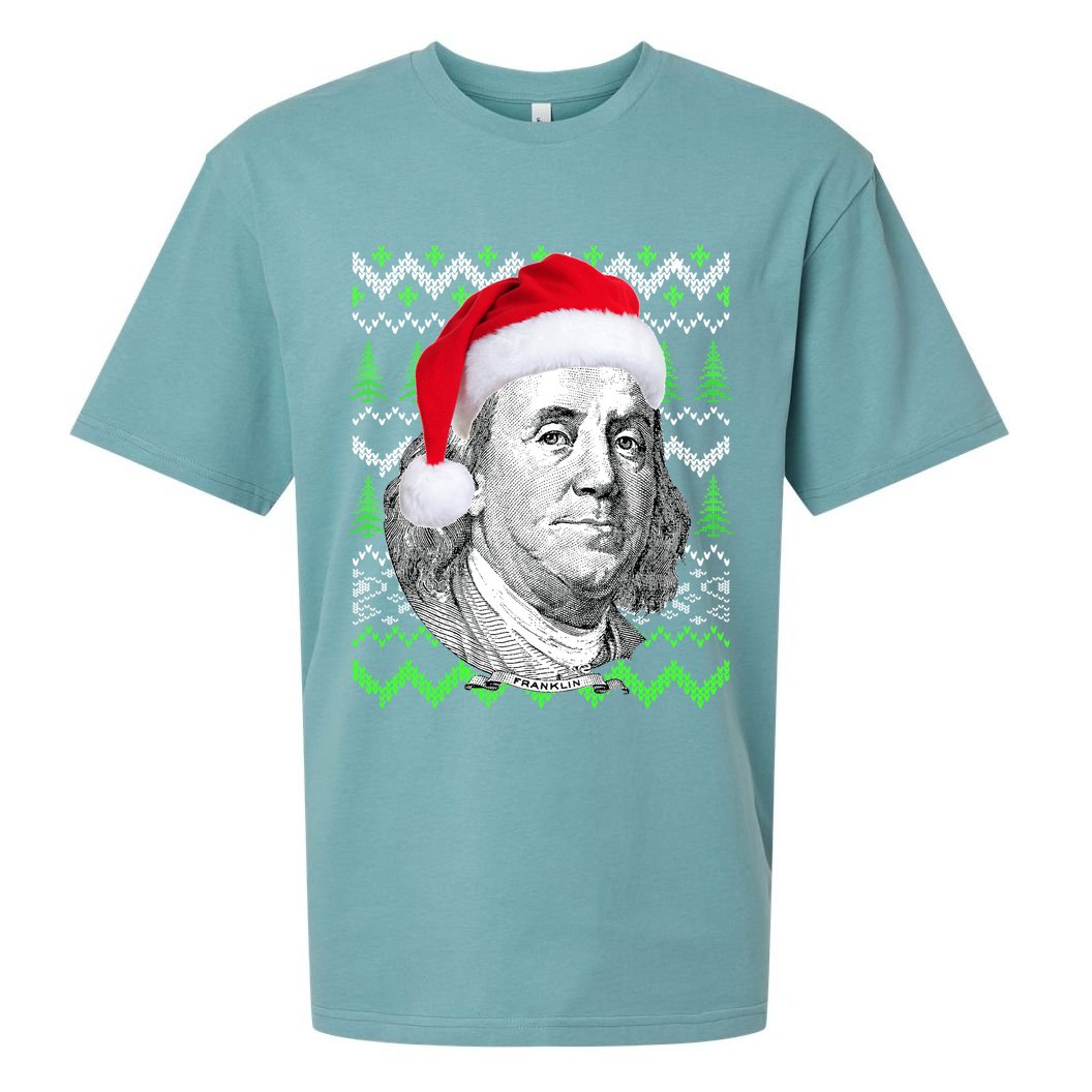 Benjamin Franklin Ugly Christmas Sweater Sueded Cloud Jersey T-Shirt