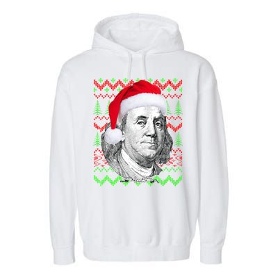 Benjamin Franklin Ugly Christmas Sweater Garment-Dyed Fleece Hoodie