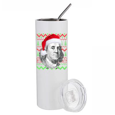 Benjamin Franklin Ugly Christmas Sweater Stainless Steel Tumbler