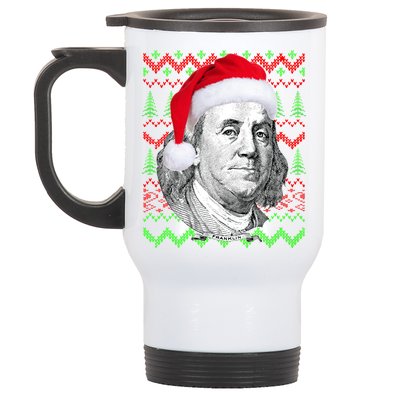 Benjamin Franklin Ugly Christmas Sweater Stainless Steel Travel Mug