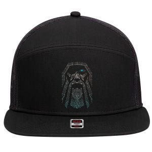 Blue Eye Oden God 7 Panel Mesh Trucker Snapback Hat