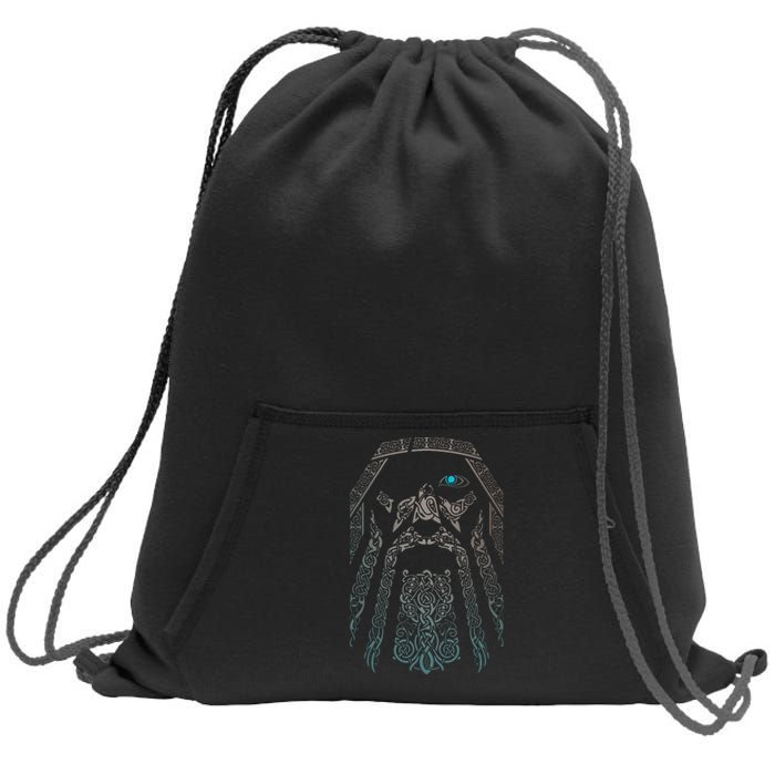 Blue Eye Oden God Sweatshirt Cinch Pack Bag