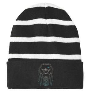 Blue Eye Oden God Striped Beanie with Solid Band