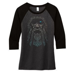 Blue Eye Oden God Women's Tri-Blend 3/4-Sleeve Raglan Shirt