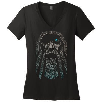Blue Eye Oden God Women's V-Neck T-Shirt