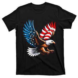 Bald Eagle & Patriotic American Flag 4th Of July T-Shirt