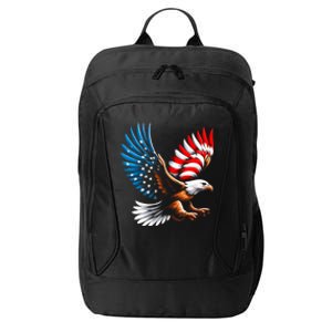 Bald Eagle & Patriotic American Flag 4th Of July City Backpack