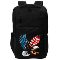 Bald Eagle & Patriotic American Flag 4th Of July Impact Tech Backpack