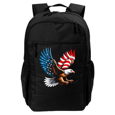 Bald Eagle & Patriotic American Flag 4th Of July Daily Commute Backpack