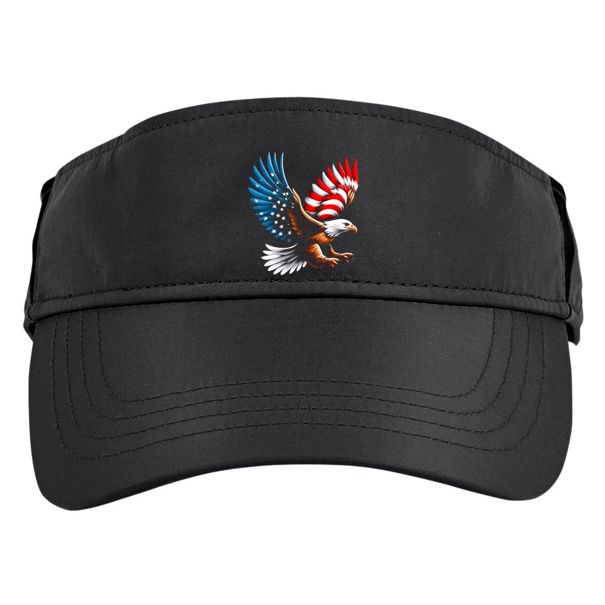 Bald Eagle & Patriotic American Flag 4th Of July Adult Drive Performance Visor