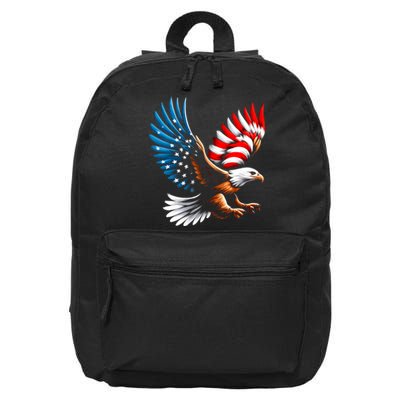 Bald Eagle & Patriotic American Flag 4th Of July 16 in Basic Backpack