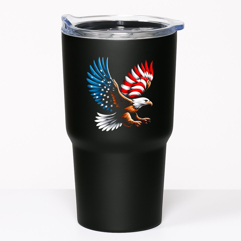 Bald Eagle & Patriotic American Flag 4th Of July Tumbler