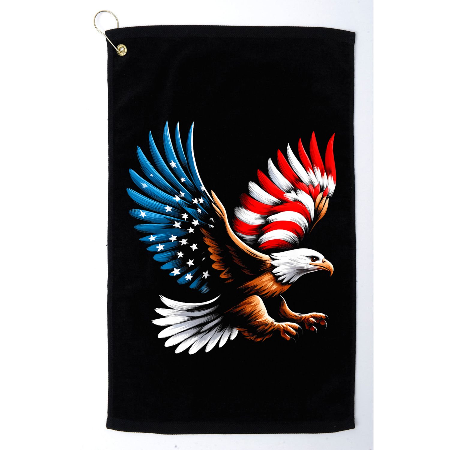 Bald Eagle & Patriotic American Flag 4th Of July Golf Towel
