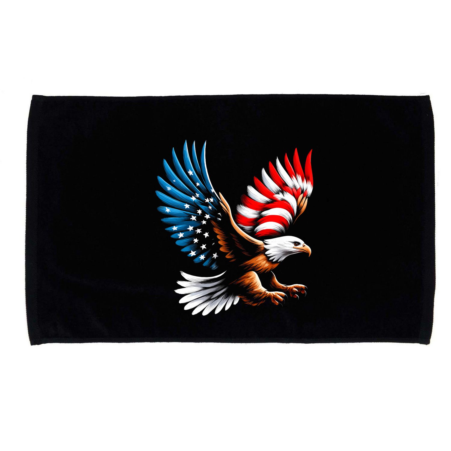 Bald Eagle & Patriotic American Flag 4th Of July Microfiber Hand Towel