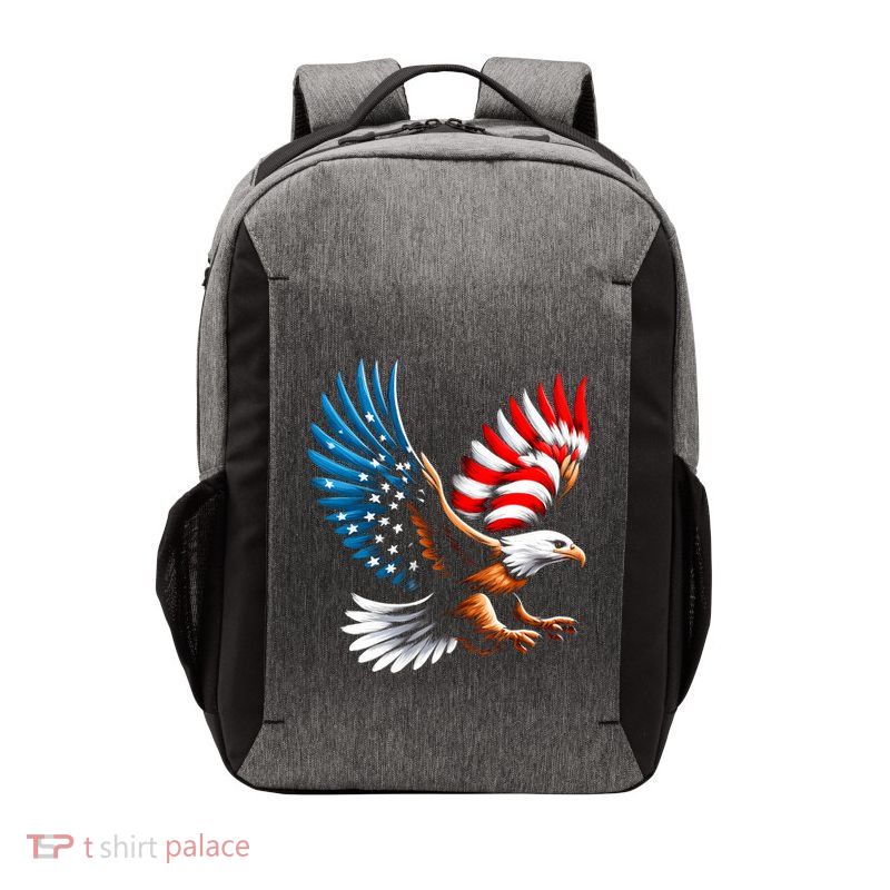 Bald Eagle & Patriotic American Flag 4th Of July Vector Backpack