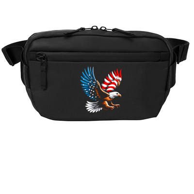 Bald Eagle & Patriotic American Flag 4th Of July Crossbody Pack