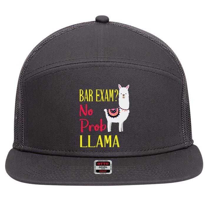 Bar Exam Passing The Passed No Prob Llama Lawyer Law Gift 7 Panel Mesh Trucker Snapback Hat