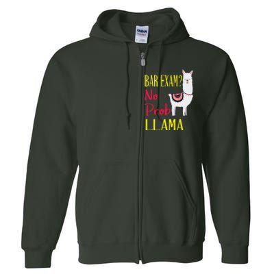 Bar Exam Passing The Passed No Prob Llama Lawyer Law Gift Full Zip Hoodie