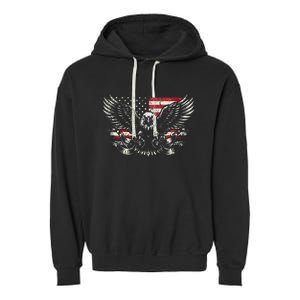 Bald Eagle Patriotic American Eagle Garment-Dyed Fleece Hoodie