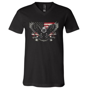 Bald Eagle Patriotic American Eagle V-Neck T-Shirt