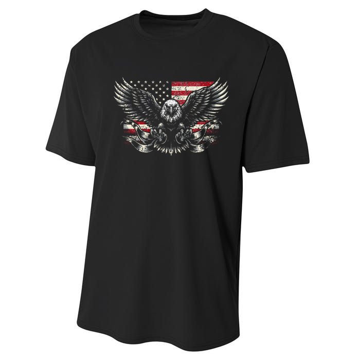 Bald Eagle Patriotic American Eagle Performance Sprint T-Shirt