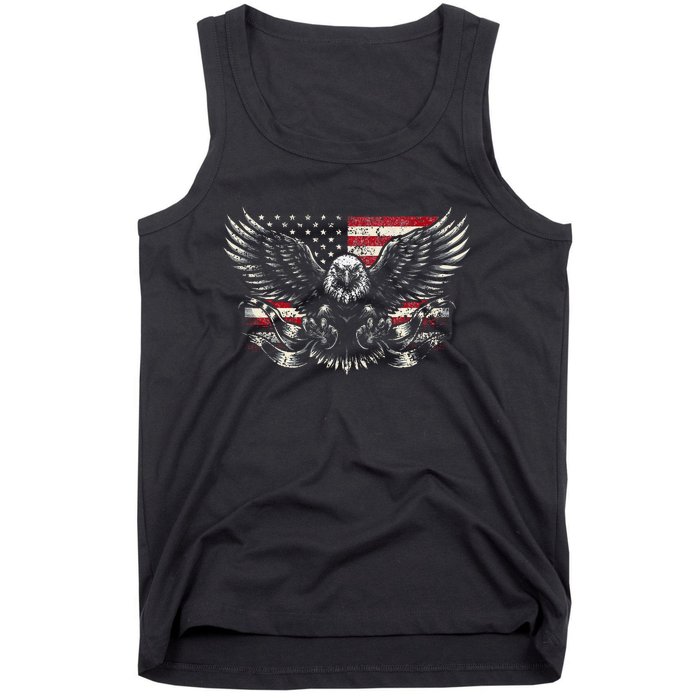 Bald Eagle Patriotic American Eagle Tank Top