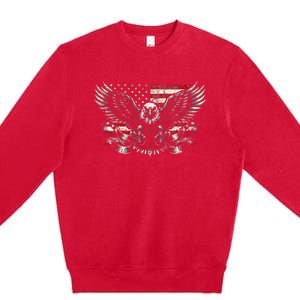 Bald Eagle Patriotic American Eagle Premium Crewneck Sweatshirt