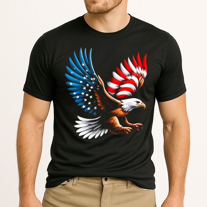 Bald Eagle & Patriotic American Flag 4th Of July Cooling Performance Crew T-Shirt
