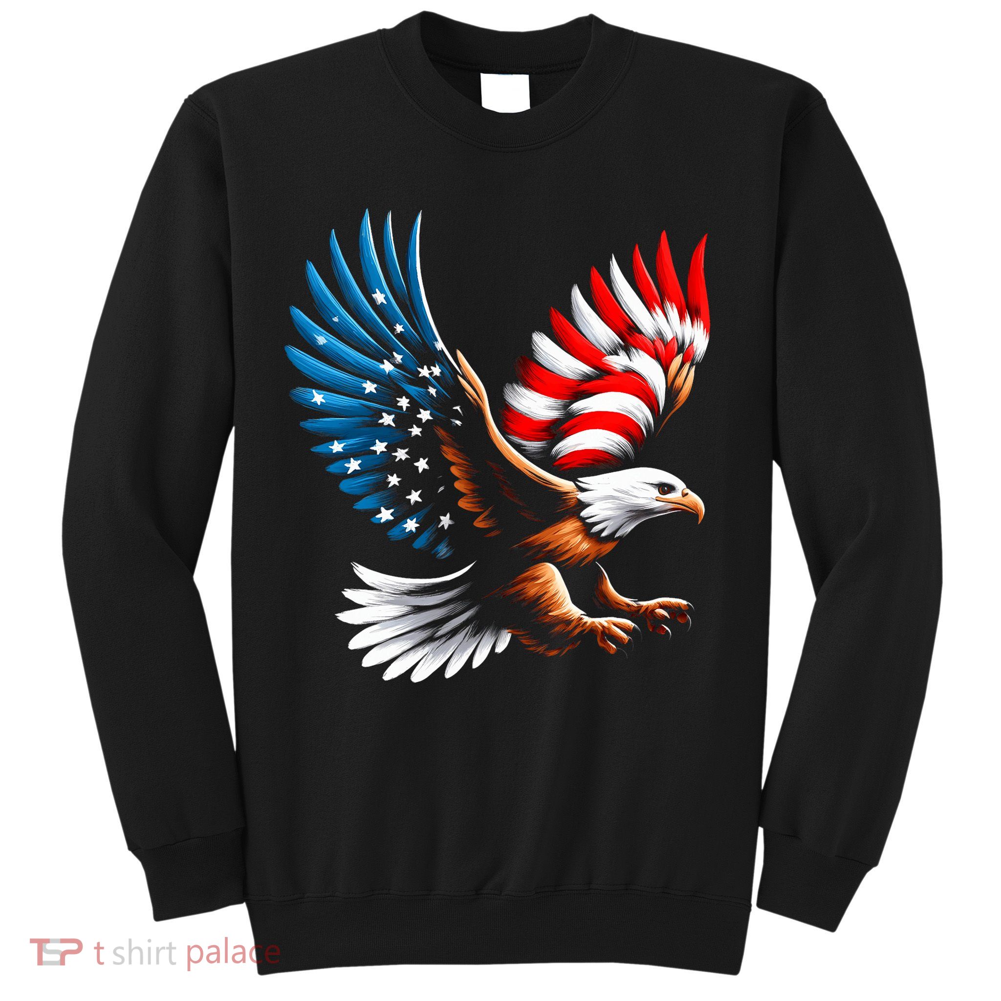 Bald Eagle & Patriotic American Flag 4th Of July Sweatshirt